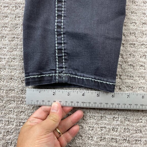 Suko Jeans Women Size 16 Black Dazzled Rhinestones Faded Washed Denim Black - Picture 13 of 13